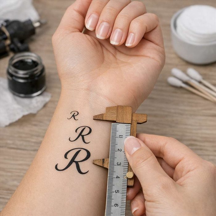 Tatouage lettre : choisir la taille idéale sans se tromper